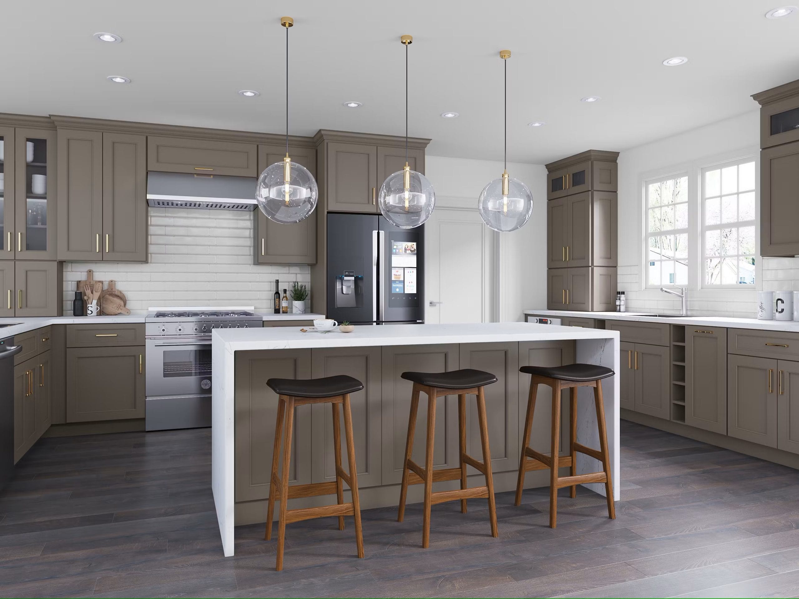 Beautiful hardwood kitchen cabinets with a classic design, including ready to assemble cabinets and DIY kitchen cabinets for a versatile home upgrade.