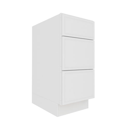 Ethereal White Micro Shaker Vanity Sink Base Cabinet with 3 Drawers