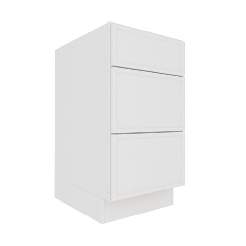 Ethereal White Micro Shaker Vanity Sink Base Cabinet with 3 Drawers