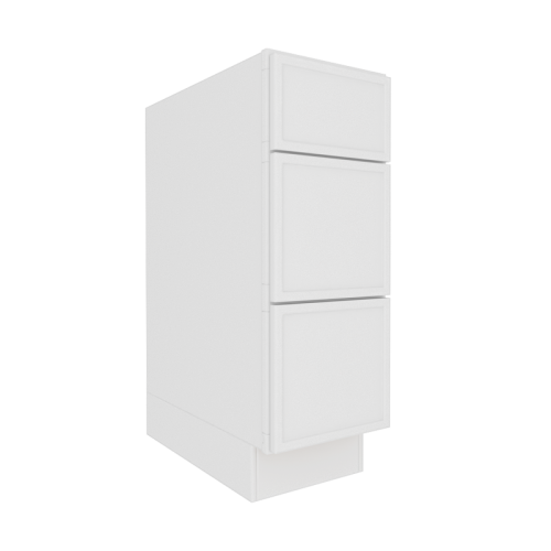 Ethereal White Micro Shaker Vanity Sink Base Cabinet with 3 Drawers