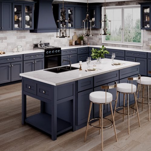 Imperial Shaker Midnight Blue Kitchen Cabinets
