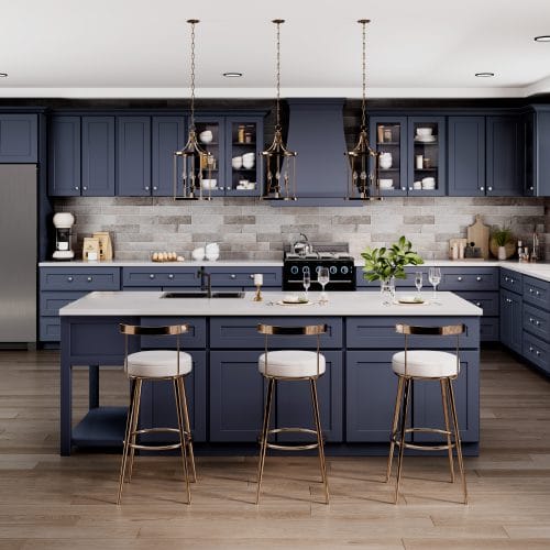 Imperial Shaker Midnight Blue Kitchen Cabinets