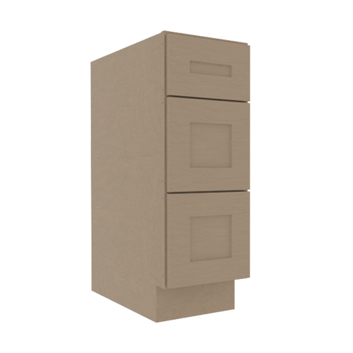 Noble Honey Wheat Shaker Vanity Sink Base Cabinet with 3 Drawers