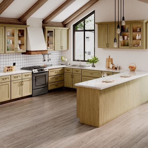 Noble Shaker Honey Wheat Kitchen Cabinets