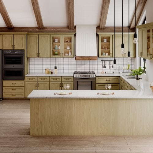 Noble Shaker Honey Wheat Kitchen Cabinets
