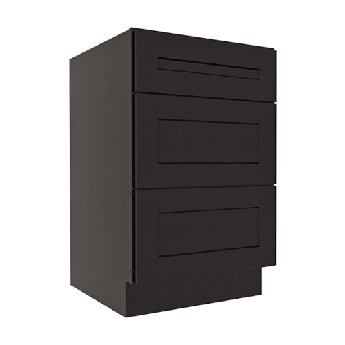 Refined Modern Slate Shaker Vanity Sink Base Cabinet with 3 Drawers