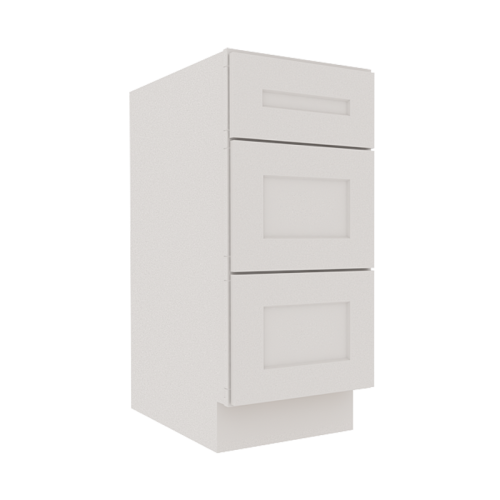 Serene Dove White Shaker Vanity Sink Base Cabinet with 3 Drawers