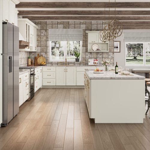 Serene Shaker Dove White Kitchen Cabinets