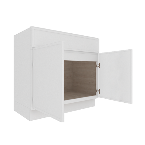 Ethereal White Micro Shaker Vanity Countertop Linen Cabinet