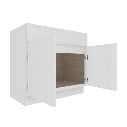 Ethereal White Micro Shaker Vanity Countertop Linen Cabinet