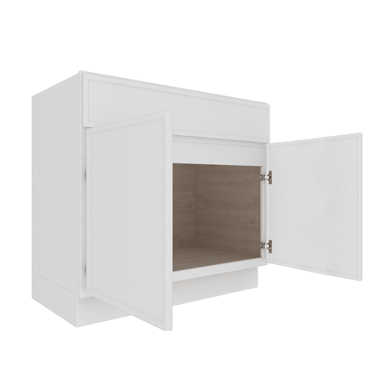 Ethereal White Micro Shaker Vanity Countertop Linen Cabinet
