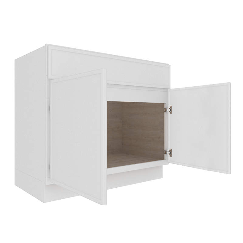 Ethereal White Micro Shaker Vanity Countertop Linen Cabinet