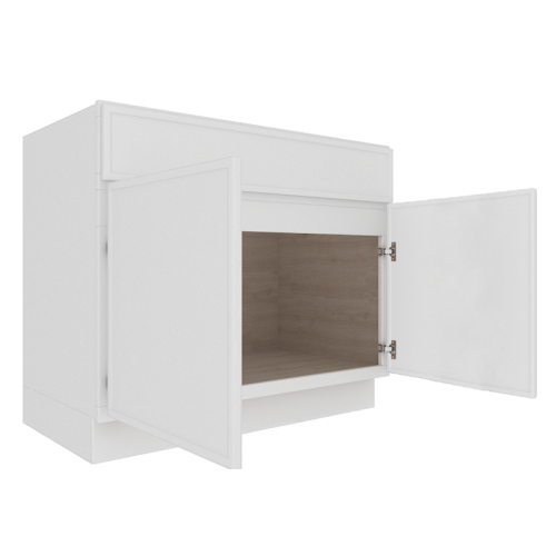 Ethereal White Micro Shaker Vanity Countertop Linen Cabinet