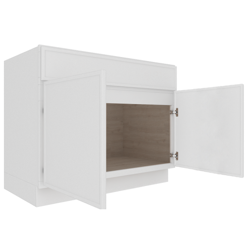 Ethereal White Micro Shaker Vanity Countertop Linen Cabinet