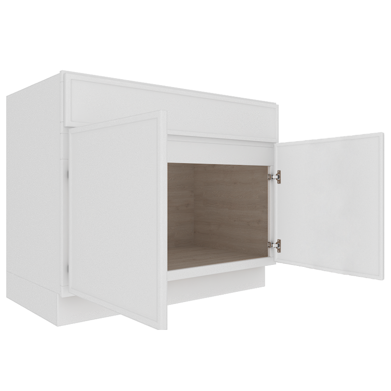 Ethereal White Micro Shaker Vanity Countertop Linen Cabinet