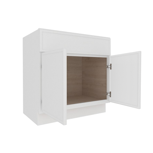 Ethereal White Micro Shaker Vanity Countertop Linen Cabinet