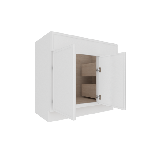 Ethereal White Micro Shaker Vanity Countertop Linen Cabinet