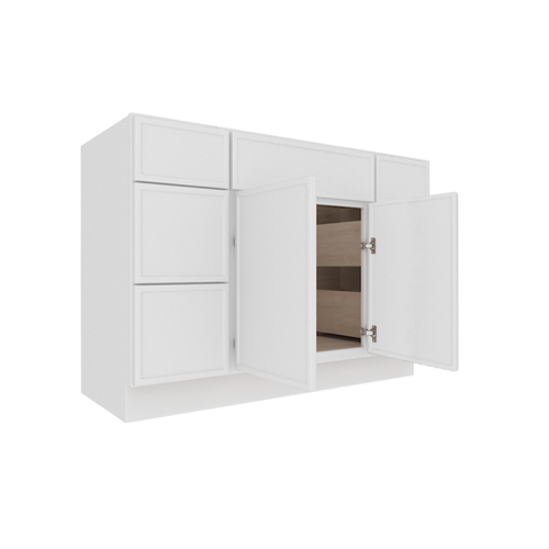 Ethereal White Micro Shaker Vanity Countertop Linen Cabinet