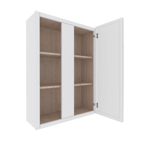 Ethereal White Micro Shaker Vanity Countertop Linen Cabinet