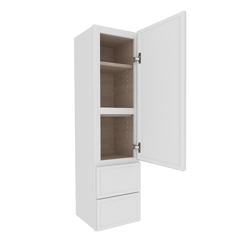 Ethereal White Micro Shaker Vanity Countertop Linen Cabinet