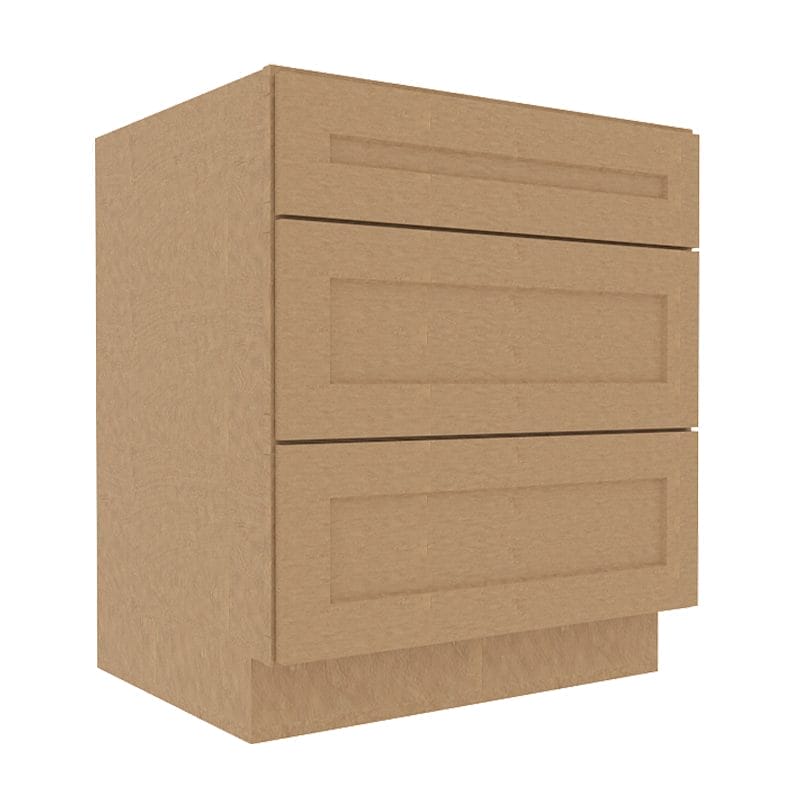 Noble Honey Wheat Shaker Base Cabinet with 2 Drawers