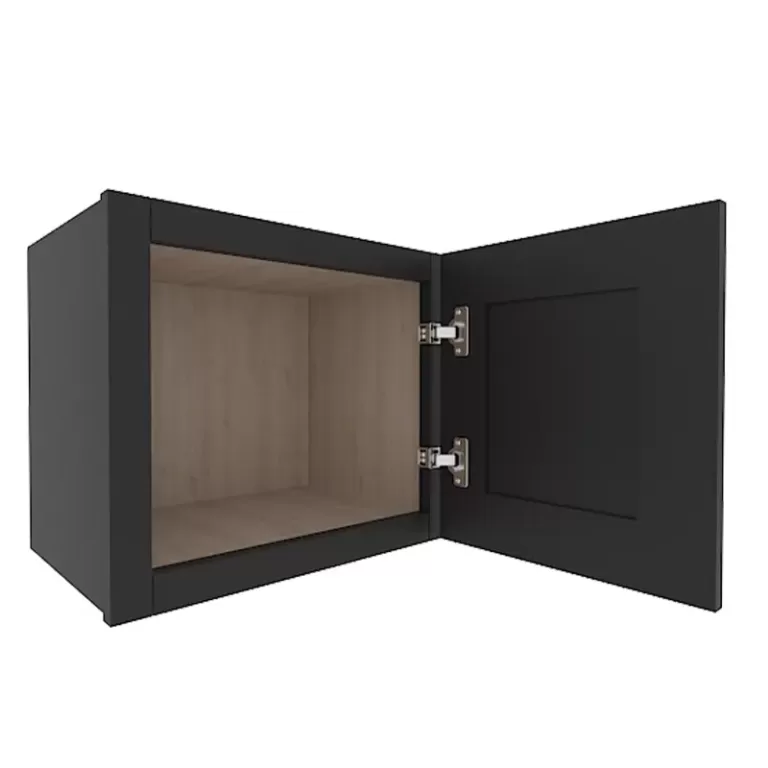 Sovereign Onyx Black Shaker Wall Cabinet with 1 Door