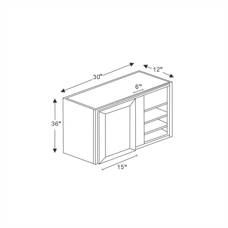 Sovereign Onyx Black Shaker Wall Blind Corner Cabinet