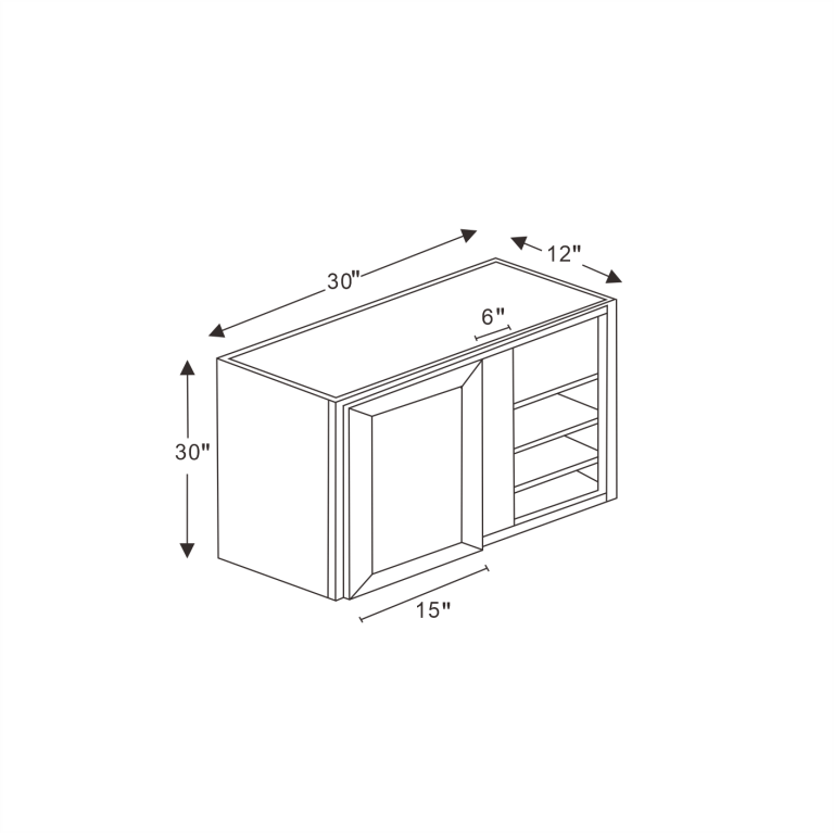 Sovereign Onyx Black Shaker Wall Blind Corner Cabinet