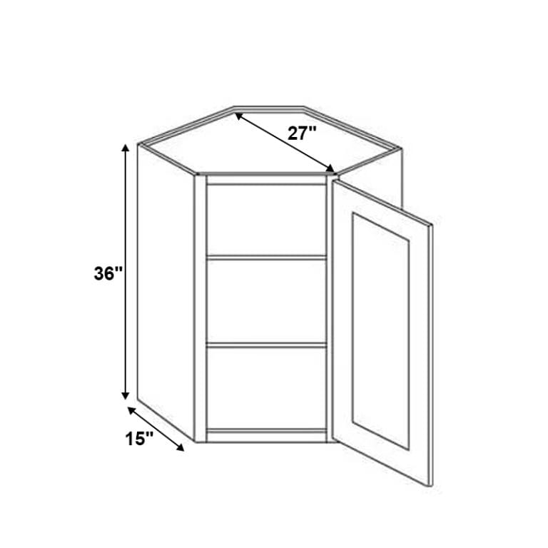 Sovereign Onyx Black Shaker Wall Diagonal Corner Cabinet