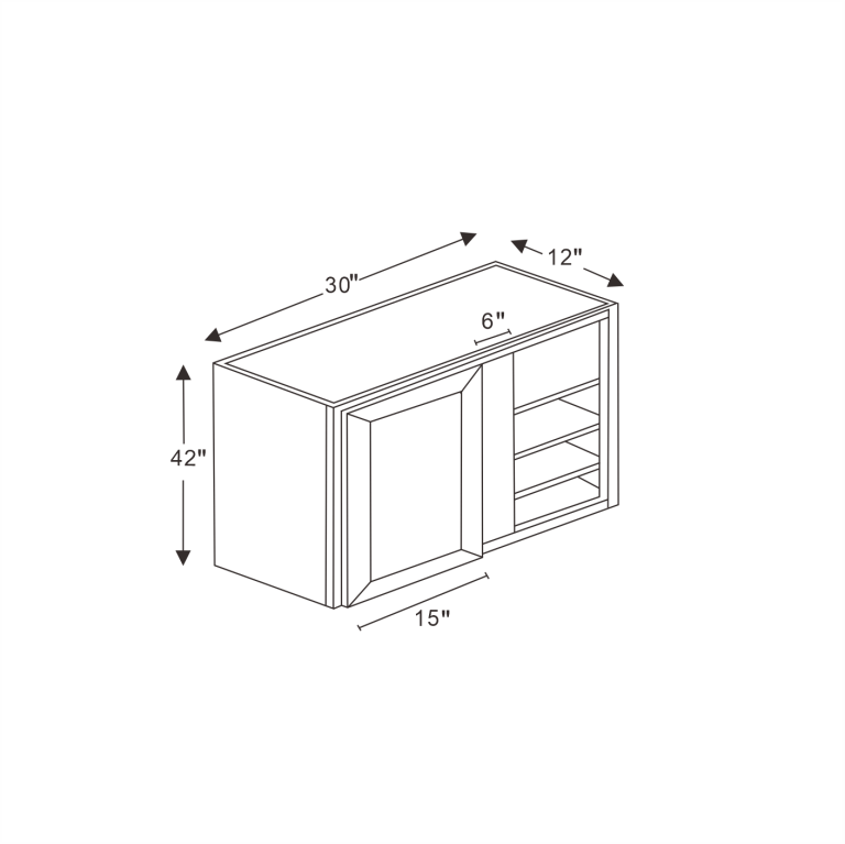 Sovereign Onyx Black Shaker Wall Blind Corner Cabinet