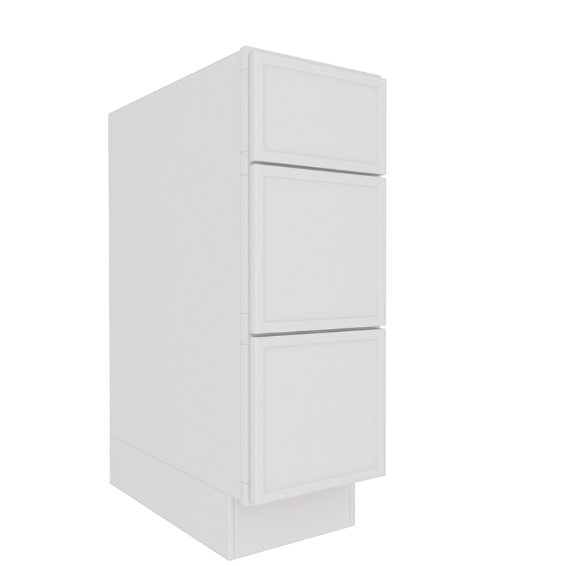 Ethereal White Micro Shaker Base Cabinet with 3 Drawers