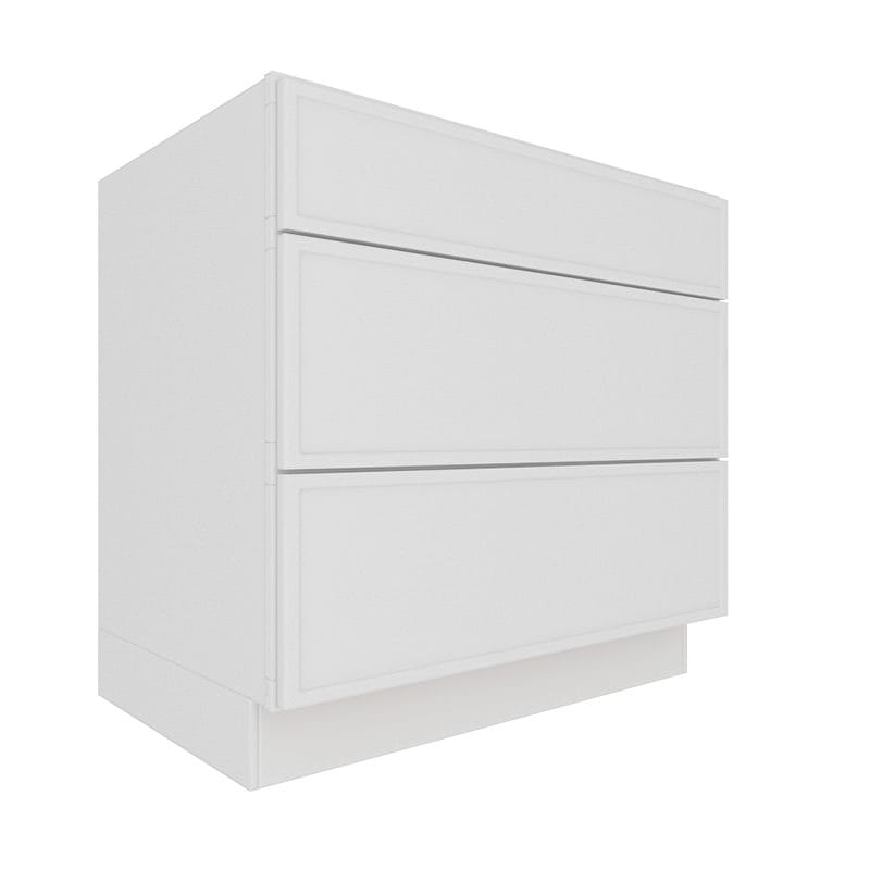Ethereal White Micro Shaker Base Cabinet with 3 Drawers