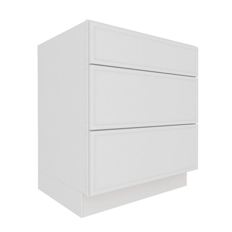Ethereal White Micro Shaker Base Cabinet with 3 Drawers