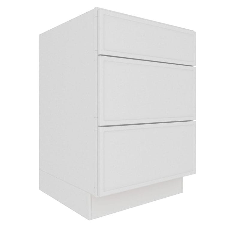 Ethereal White Micro Shaker Base Cabinet with 3 Drawers