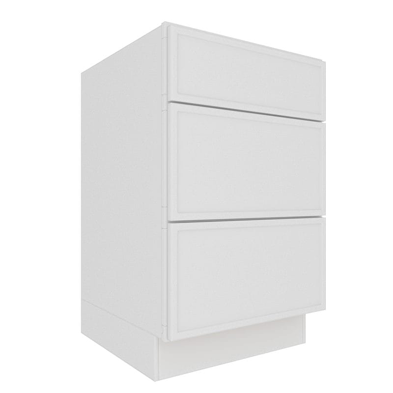 Ethereal White Micro Shaker Base Cabinet with 3 Drawers