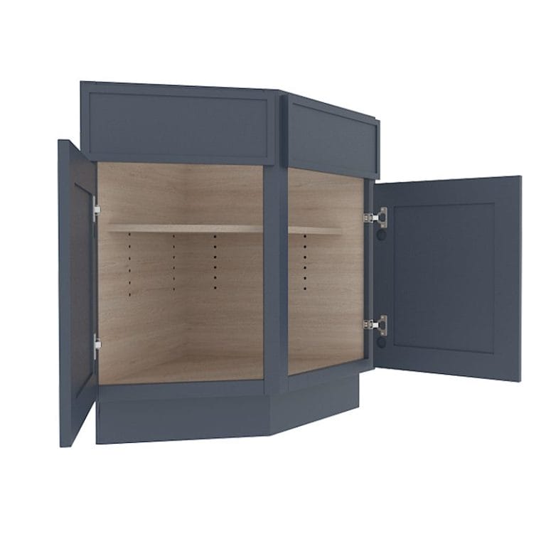 Imperial Midnight Blue Shaker Base End Corner Cabinet