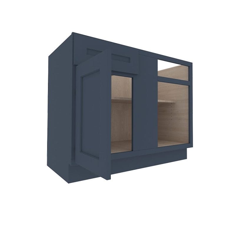 Imperial Midnight Blue Shaker Blind Corner Base Cabinet