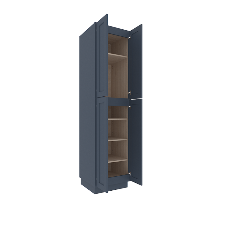 Imperial Midnight Blue Shaker Tall Pantry Cabinet with 4 Doors