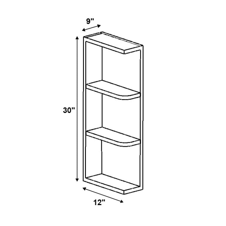 Imperial Midnight Blue Shaker Wall End Shelves