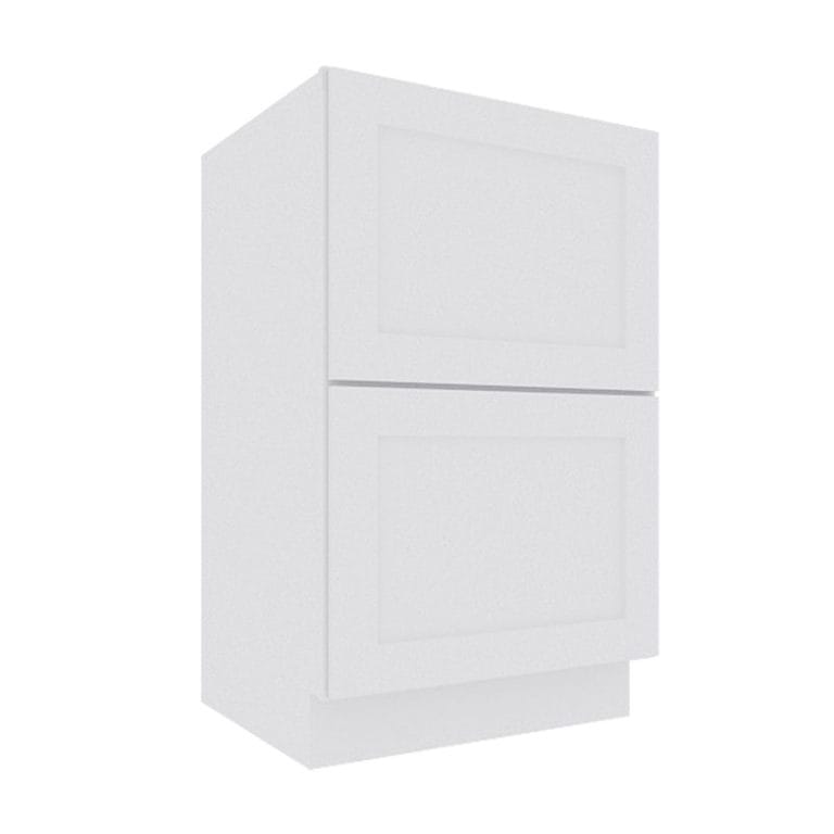 Opulent White Shaker Base Cabinet with 2 Drawers