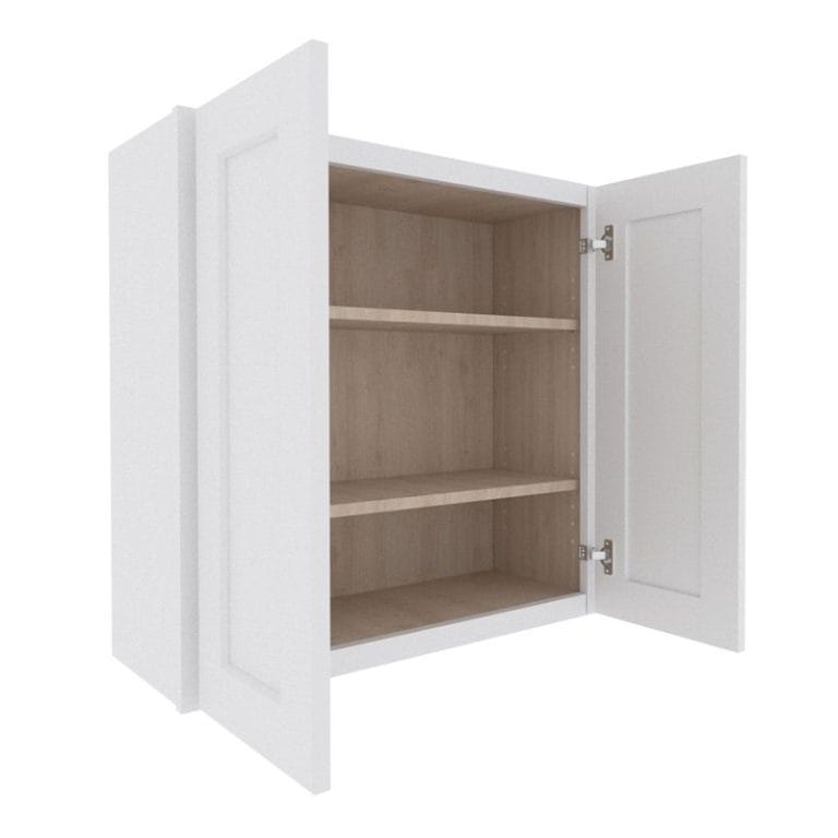 Opulent White Shaker Wall Cabinet with 2 Doors