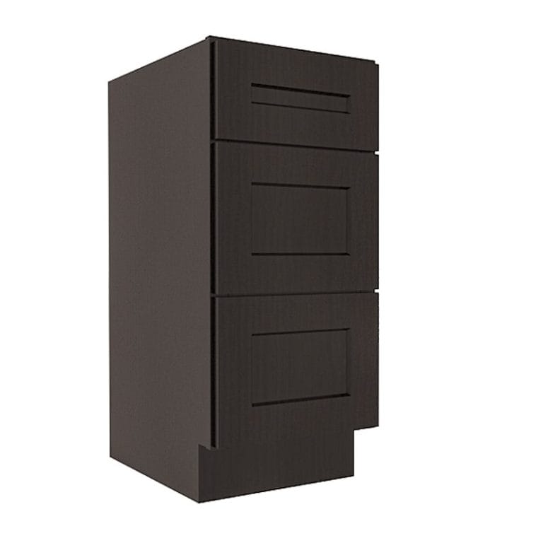 Refined Modern Slate Shaker Base Cabinet with 3 Drawers