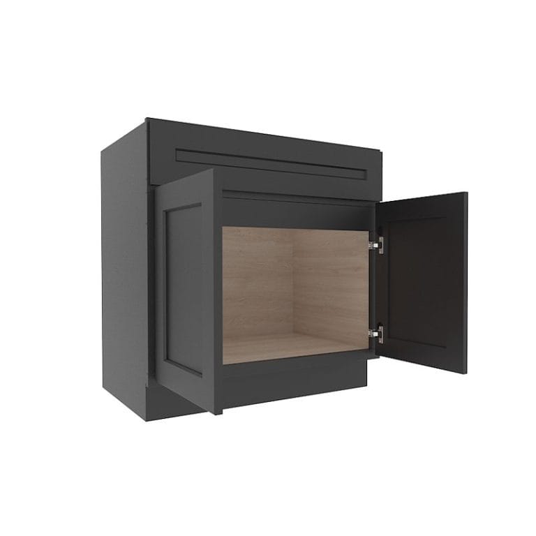 sovereign onyx black shaker sink base cabinet