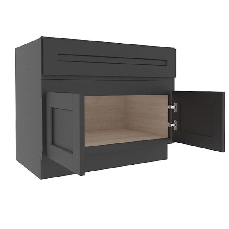sovereign onyx black shaker sink base cabinet