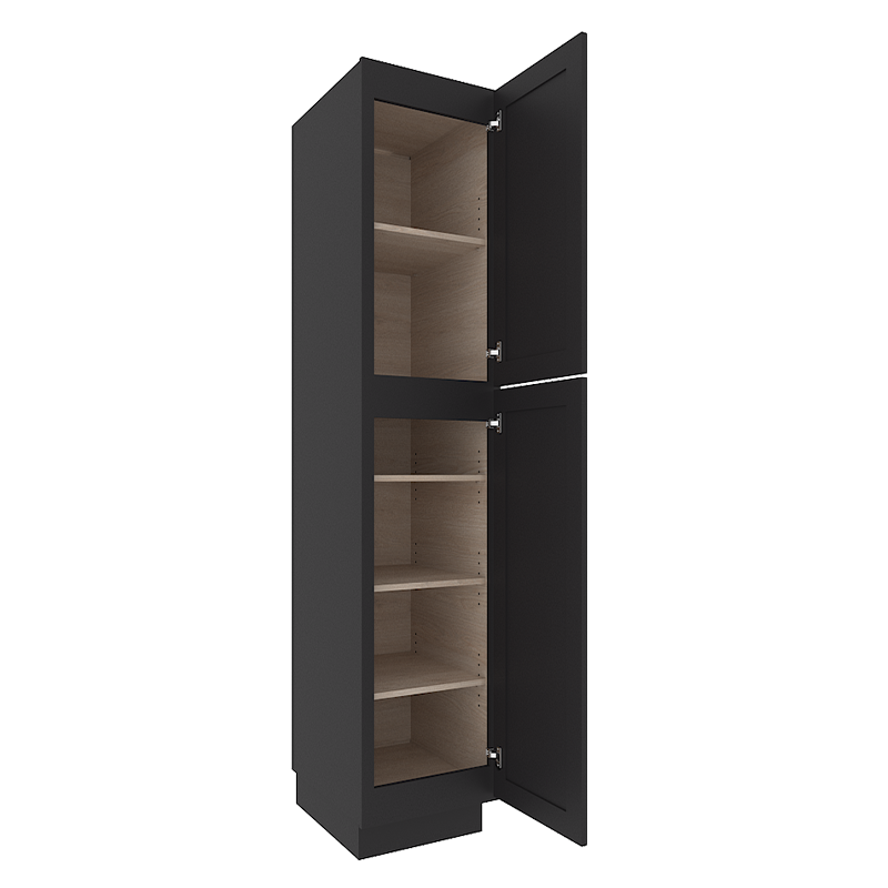 sovereign onyx black shaker tall pantry cabinet with  doors