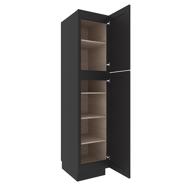 sovereign onyx black shaker tall pantry cabinet with  doors