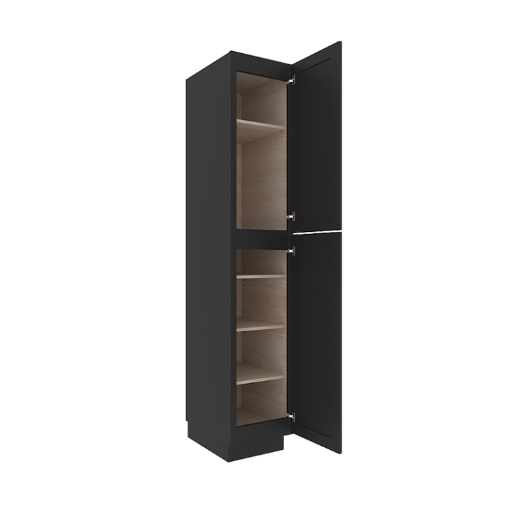 sovereign onyx black shaker tall pantry cabinet with  doors