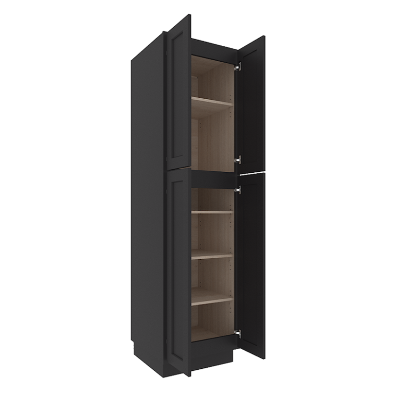 sovereign onyx black shaker tall pantry cabinet with  doors