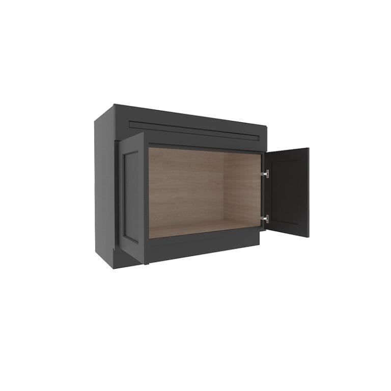 sovereign onyx black shaker vanity sink base cabinet with  doors