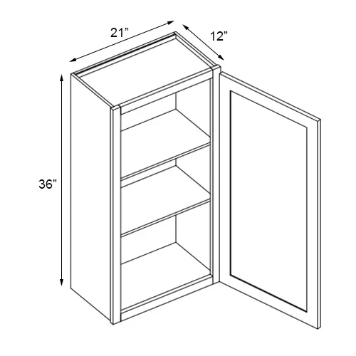 sovereign onyx black shaker wall cabinet with  door